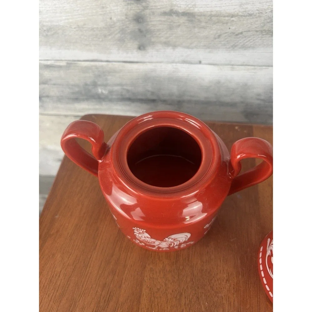 Temptations By Tara Red Doodle Doo Sugar & Creamer